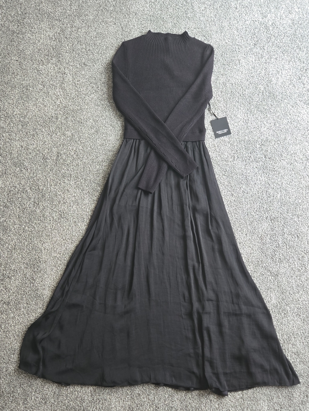 Simply Vera Vera Wang Black Rib-Knit Top Maxi Dress